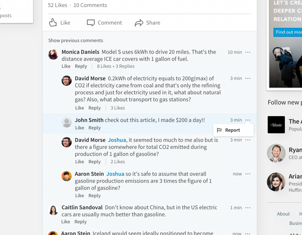 Linkedin Comments
