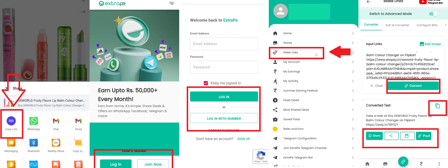 Affiliate Earning on ExtraPe