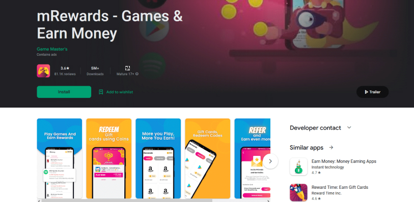 mRewards-how to earn money online without investment