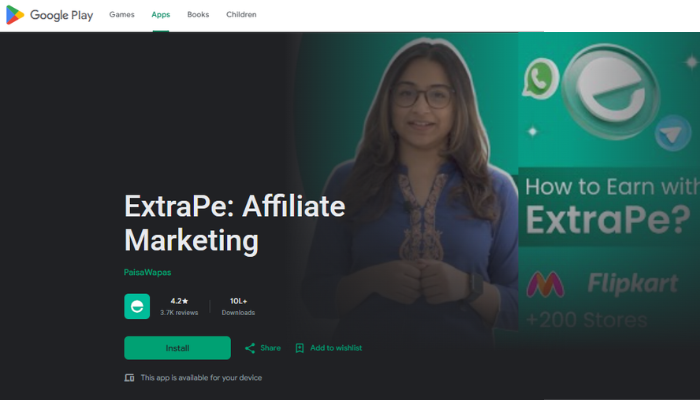ExtraPe - Affiliate Marketing App in India